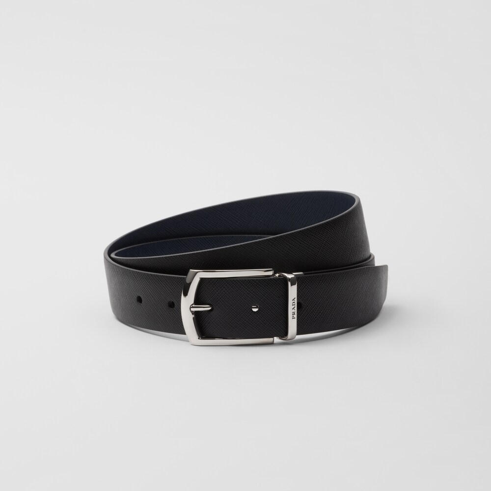 Prada 可双面佩戴Saffiano 皮革腰带 1