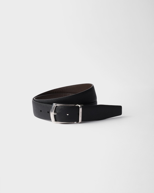 Black Saffiano leather belt | PRADA