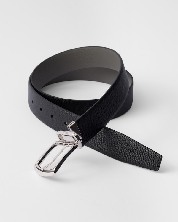Reversible Saffiano leather belt Reversible Saffiano leather belt