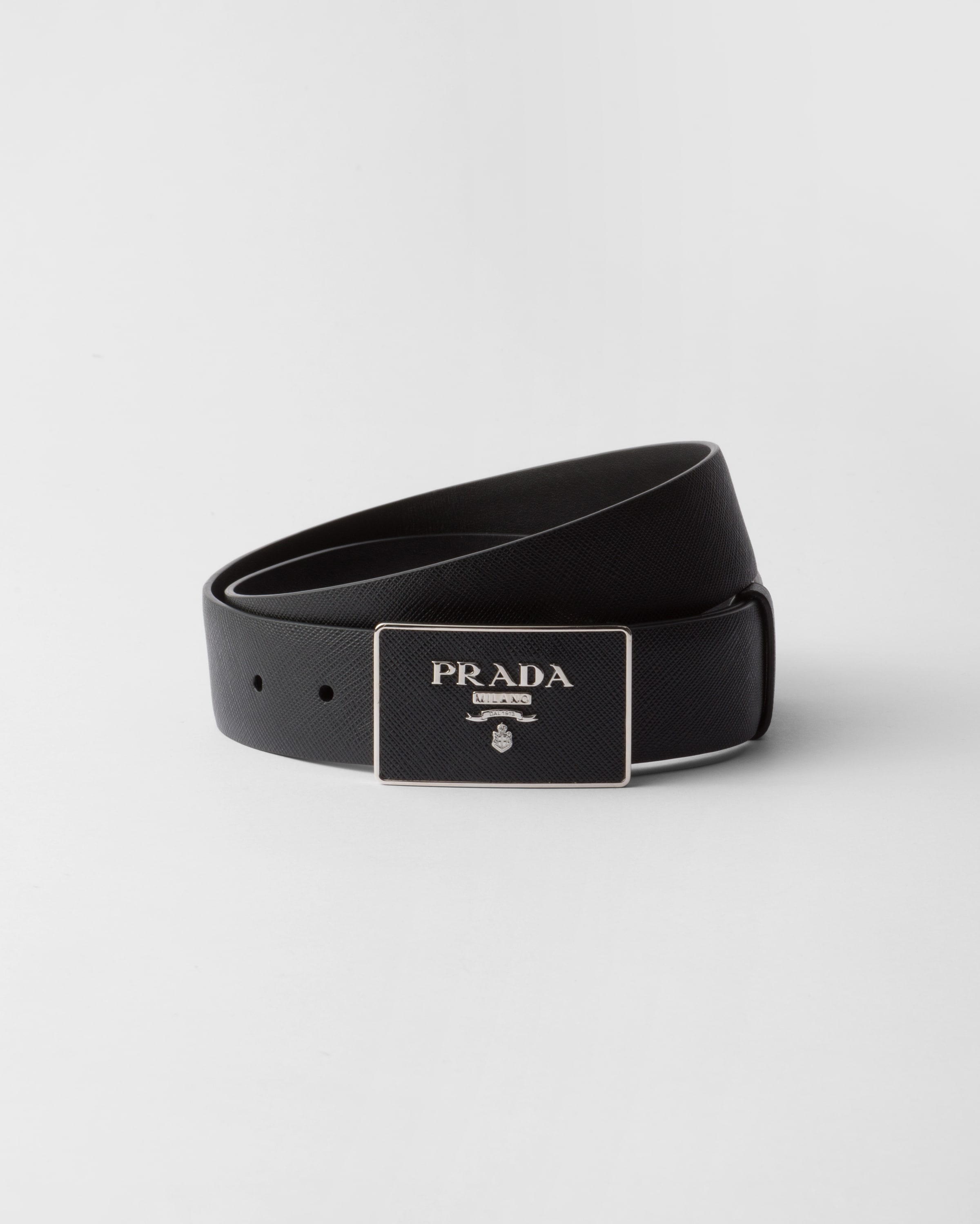 Prada Women's Saffiano Leather Belt - Black - Size 32