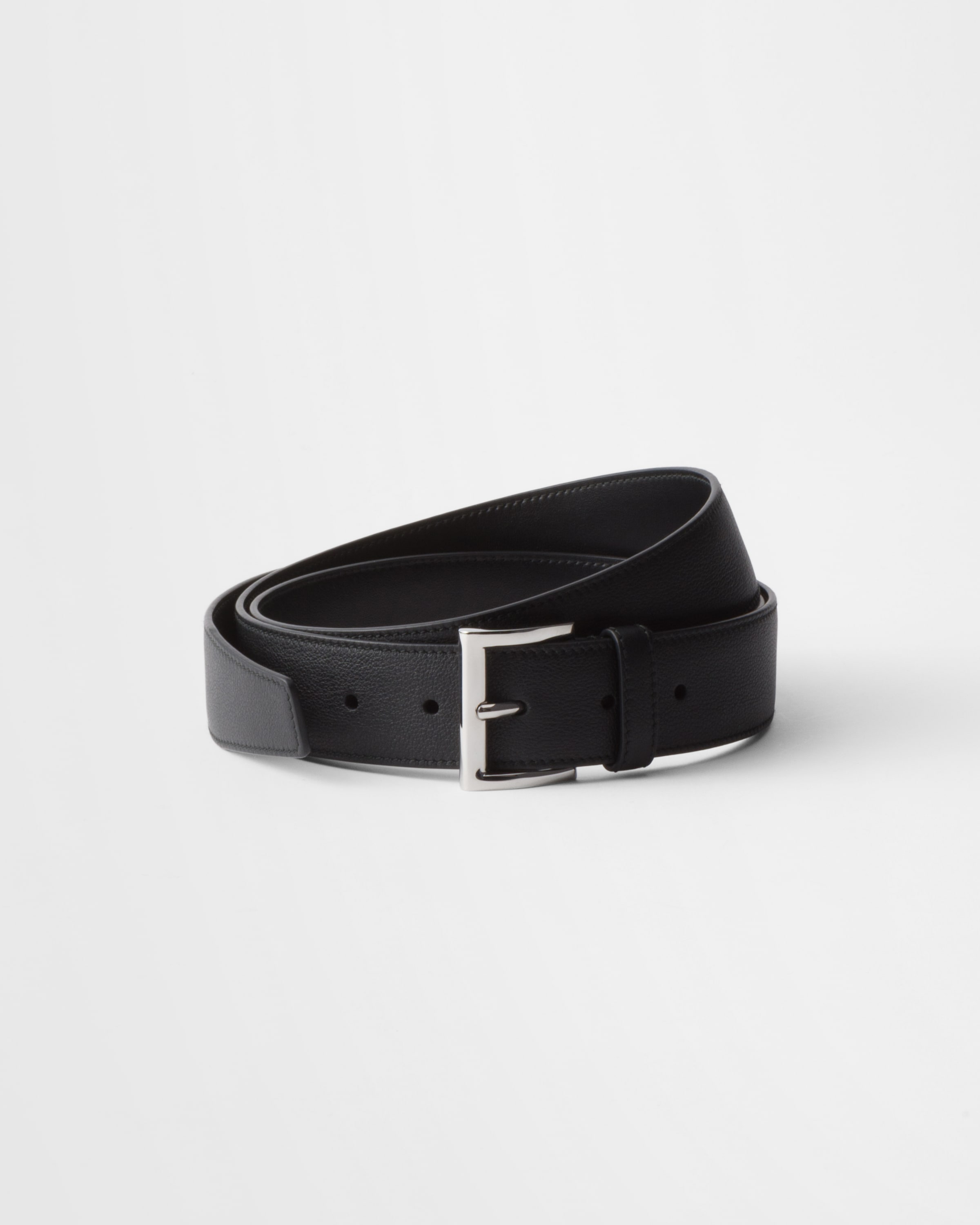 Prada Leather Belt In Black