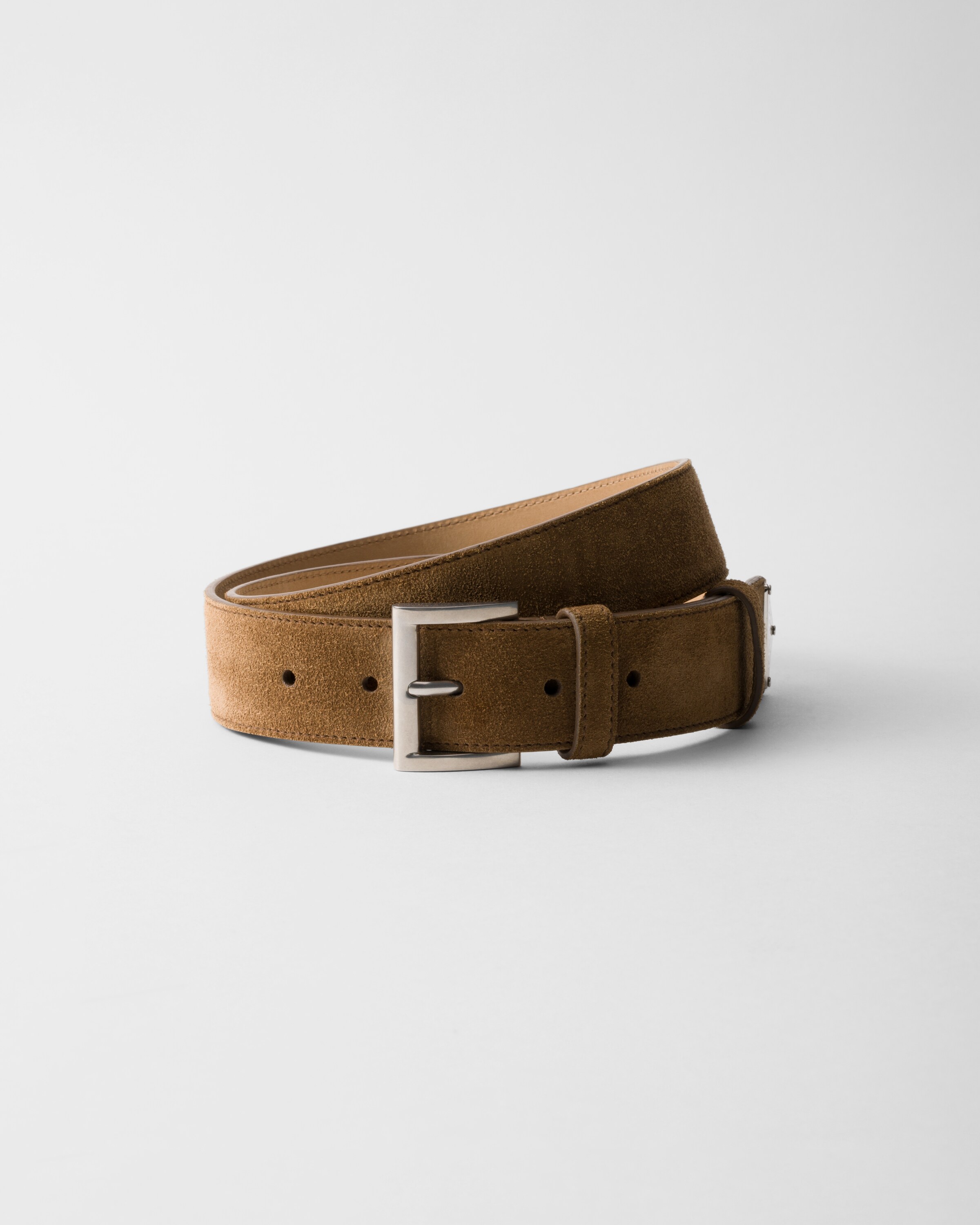 Prada Cinturón De Ante, Hombre, Marrón Claro, Talla 100