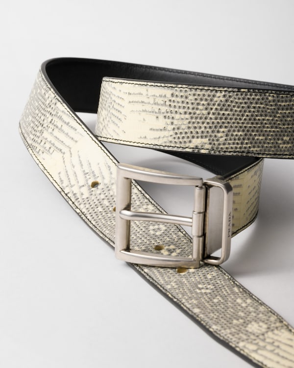 リザードスキン ベルト - ベージュ リザードスキン ベルト - ベージュ