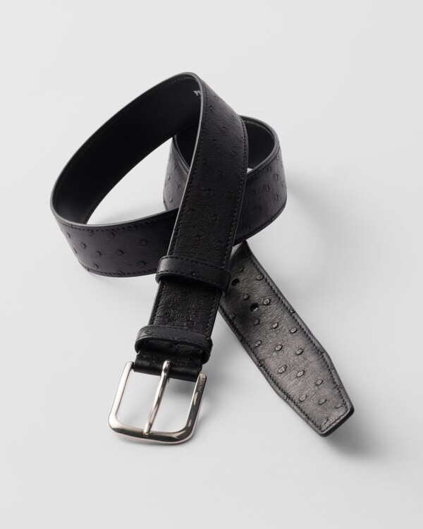 Ostrich leather belt Ostrich leather belt