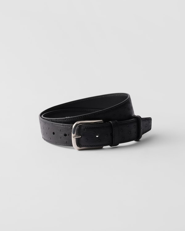 Ostrich leather belt Ostrich leather belt