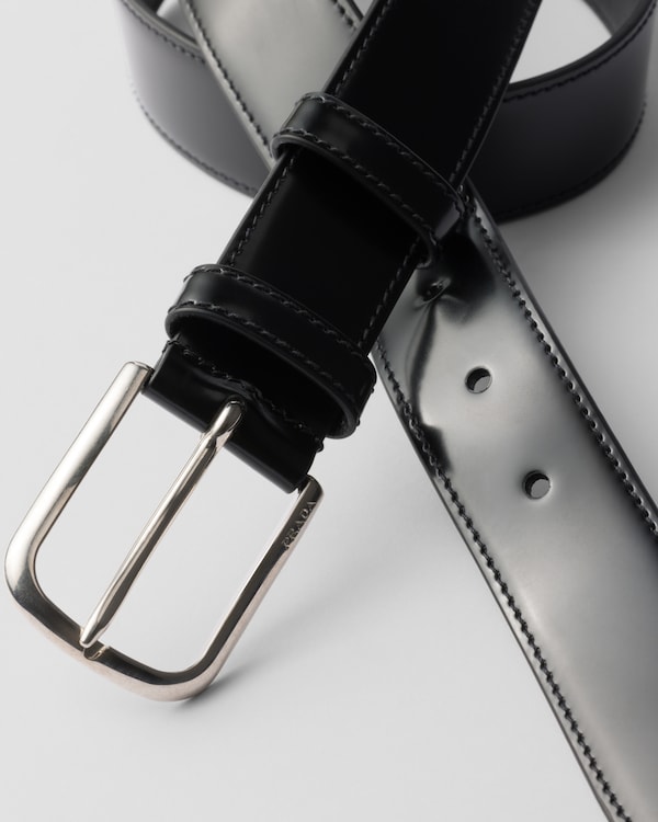 Brushed leather belt - Black Brushed leather belt - Black