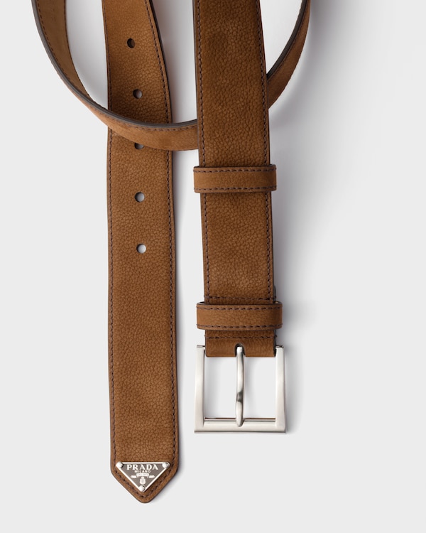 Nubuck leather belt - Cocoa Brown Nubuck leather belt - Cocoa Brown