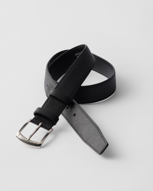 Saffiano leather belt - Black Saffiano leather belt - Black