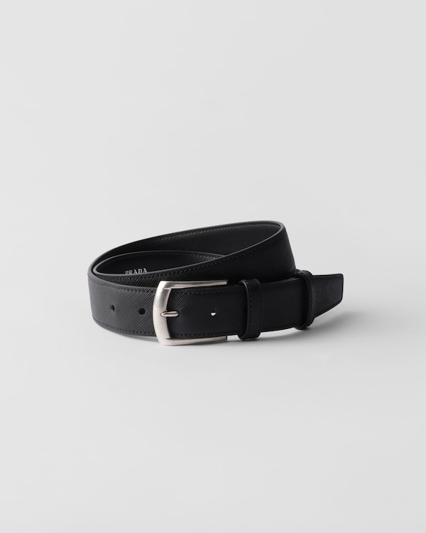 ベルト PRADA Black Leather Belt Black Brushed leather belt | PRADA