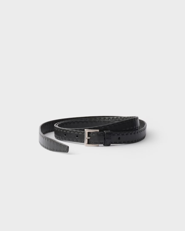 Antiqued leather belt - Black Antiqued leather belt - Black