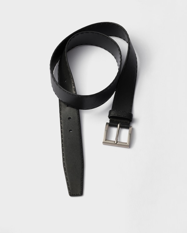 Antiqued leather belt - Black Antiqued leather belt - Black