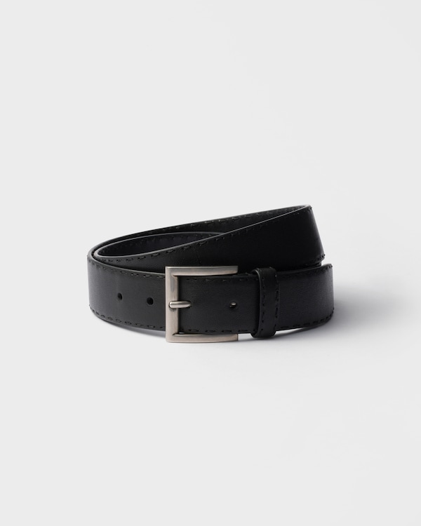 Antiqued leather belt - Black Antiqued leather belt - Black