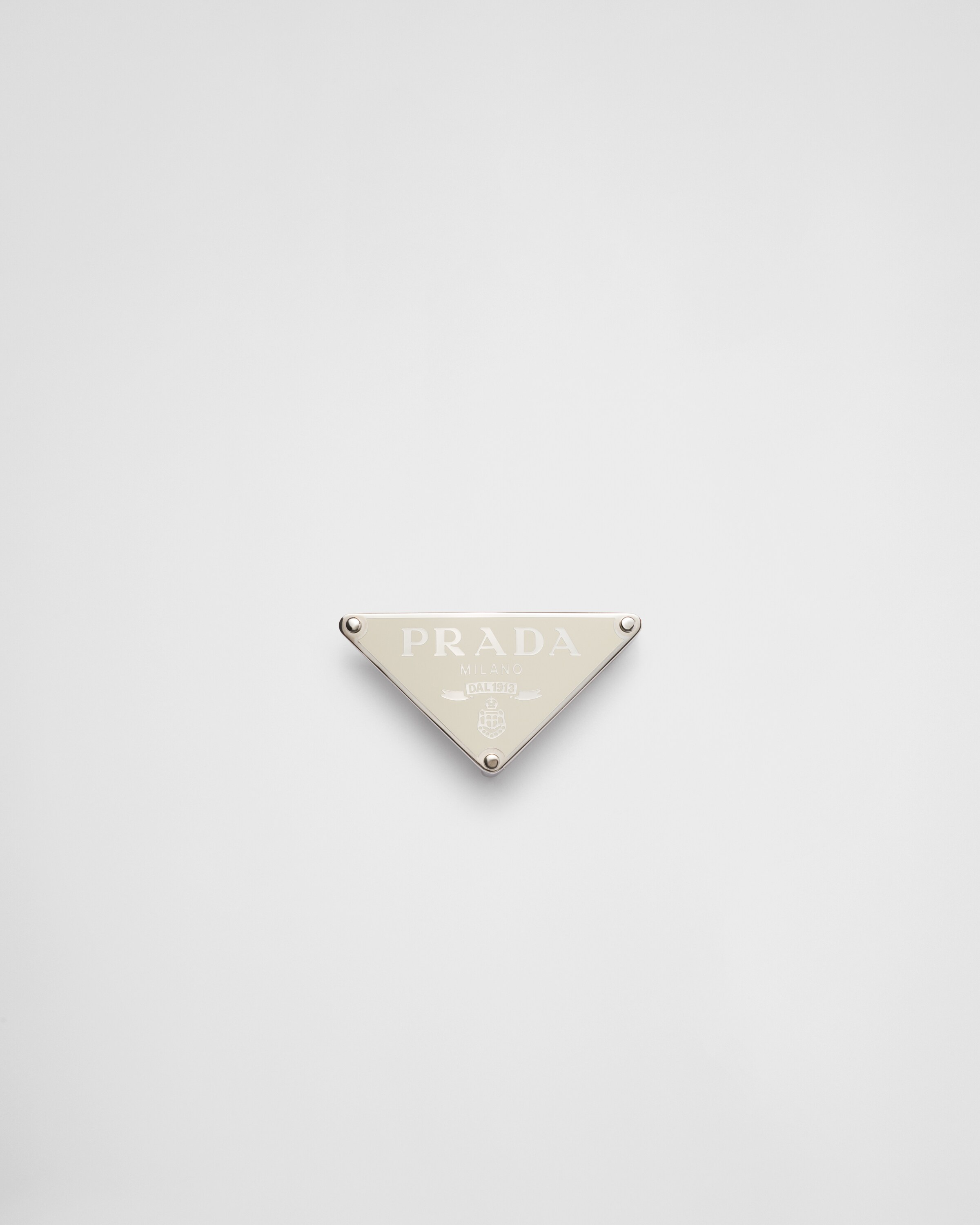 Prada Enameled-metal Belt Buckle In White