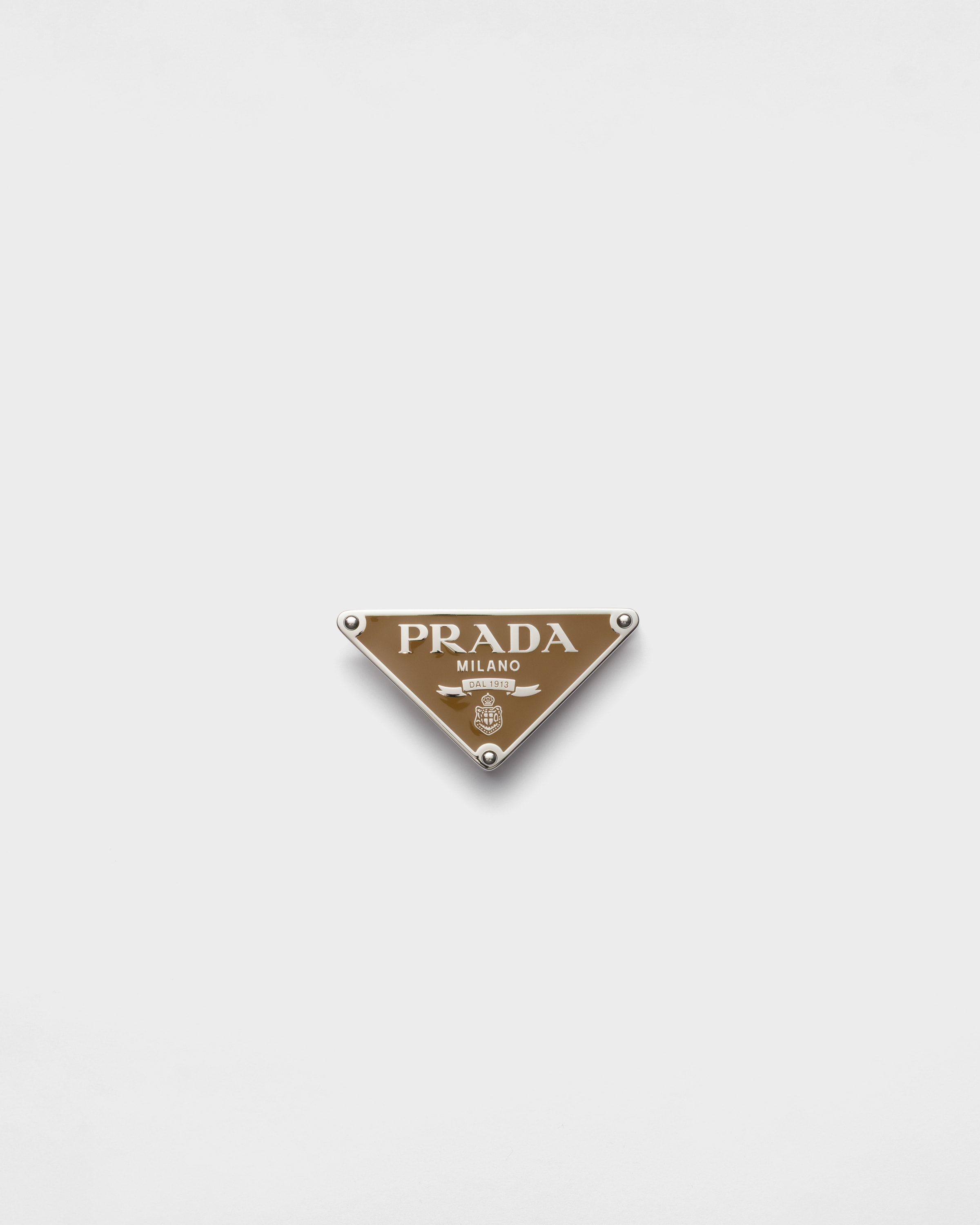 Prada Enameled-metal Belt Buckle In Caramel