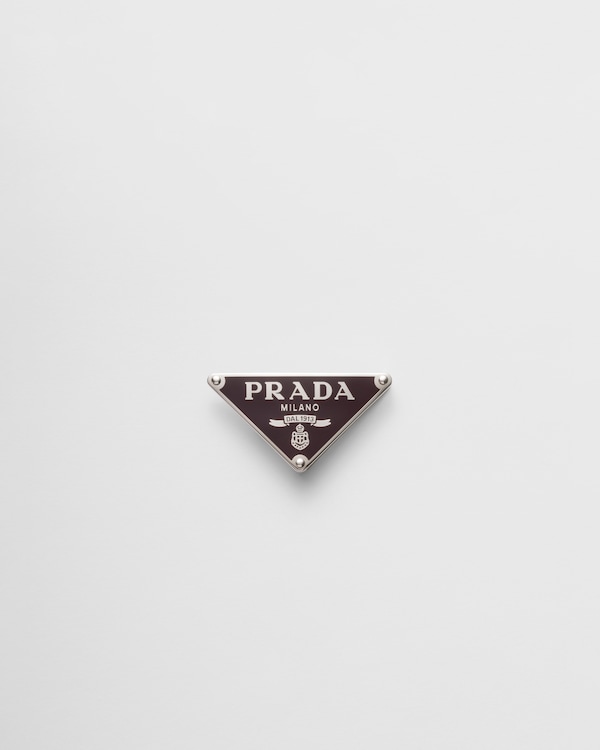 シルバー エナメルメタル ベルトバックル | PRADA