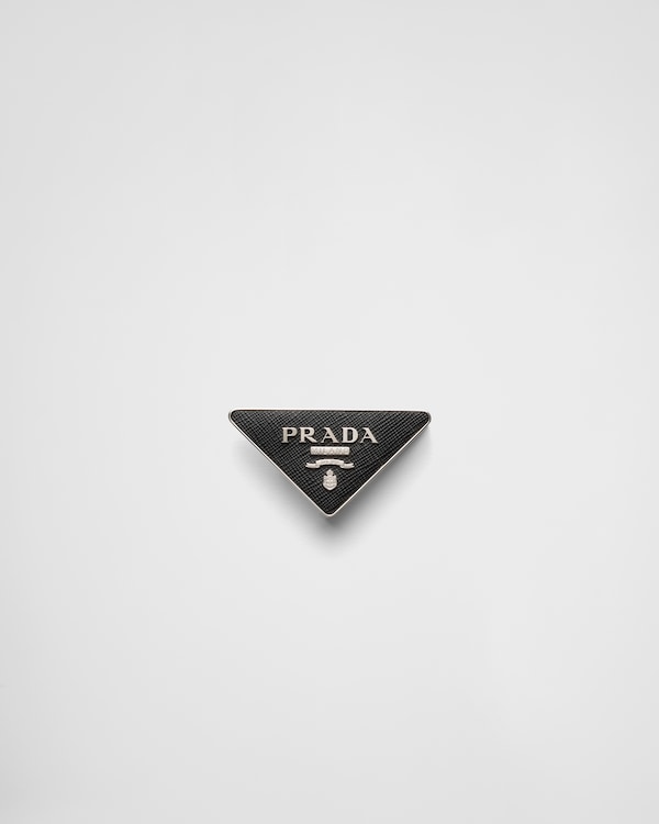 送料無料 店舗 ブラック エナメルメタル ベルトバックル | PRADA 小物