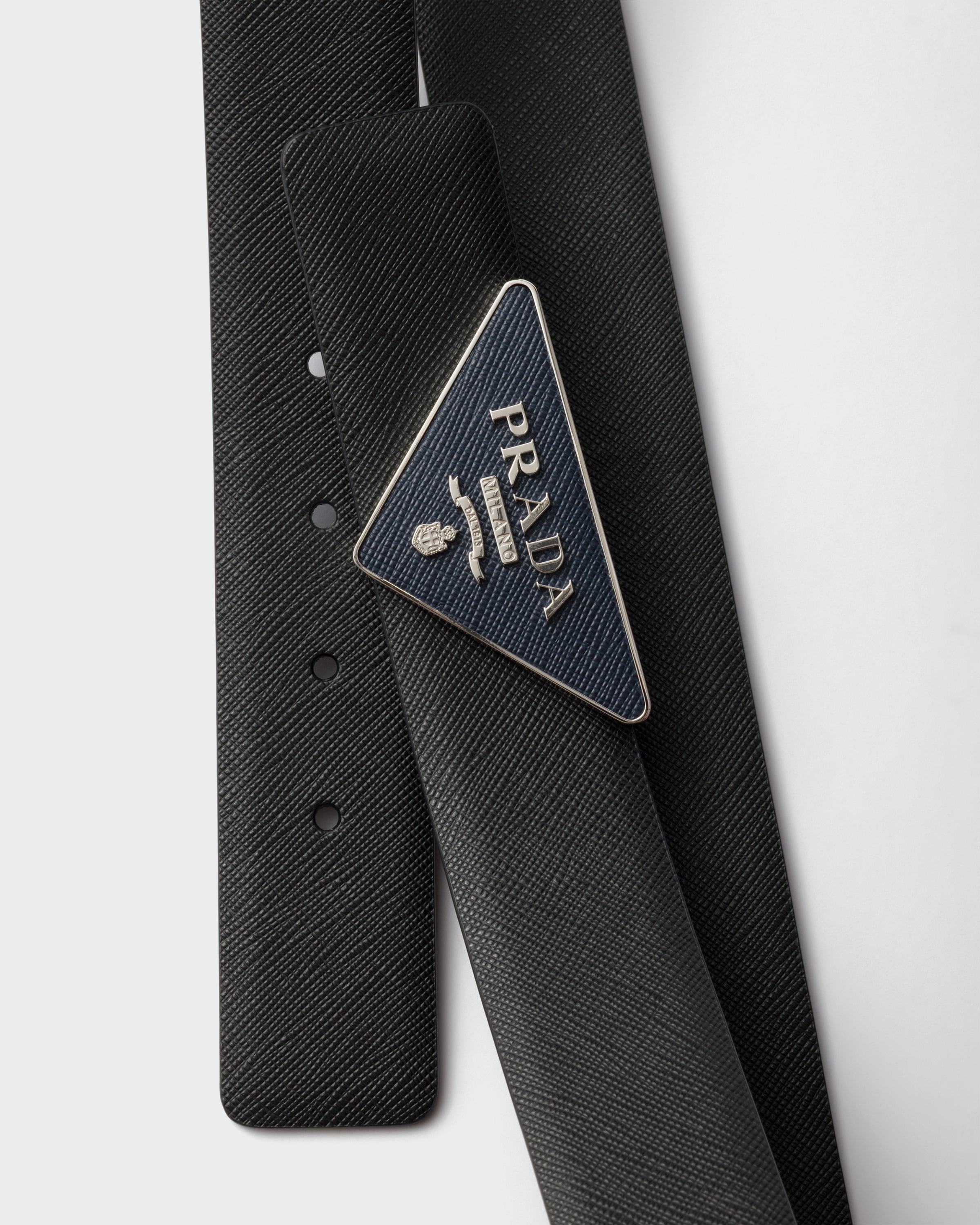 Prada Saffiano Belt Buckle In Baltic Blue