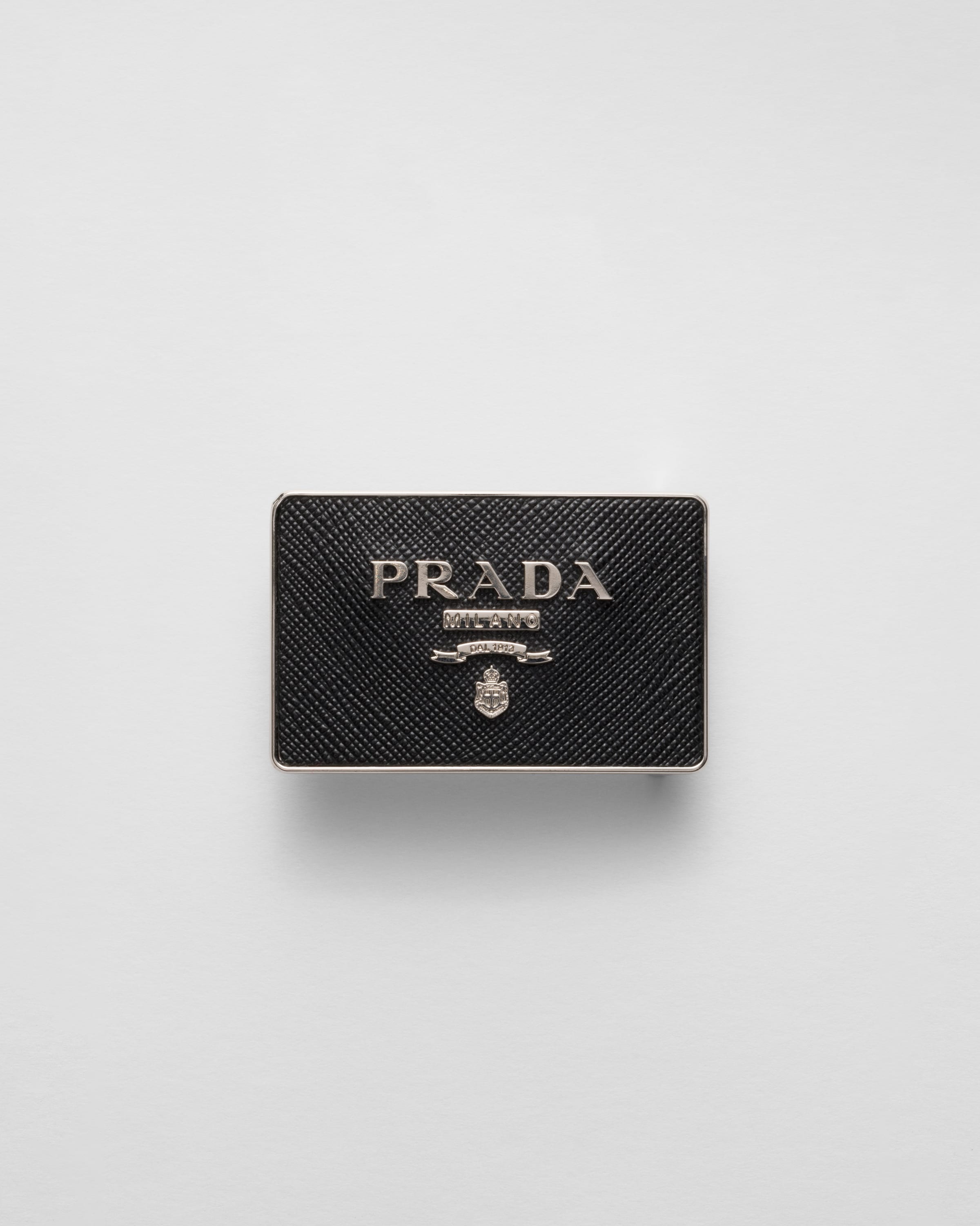 Prada Metal Belt Buckle In Schwarz