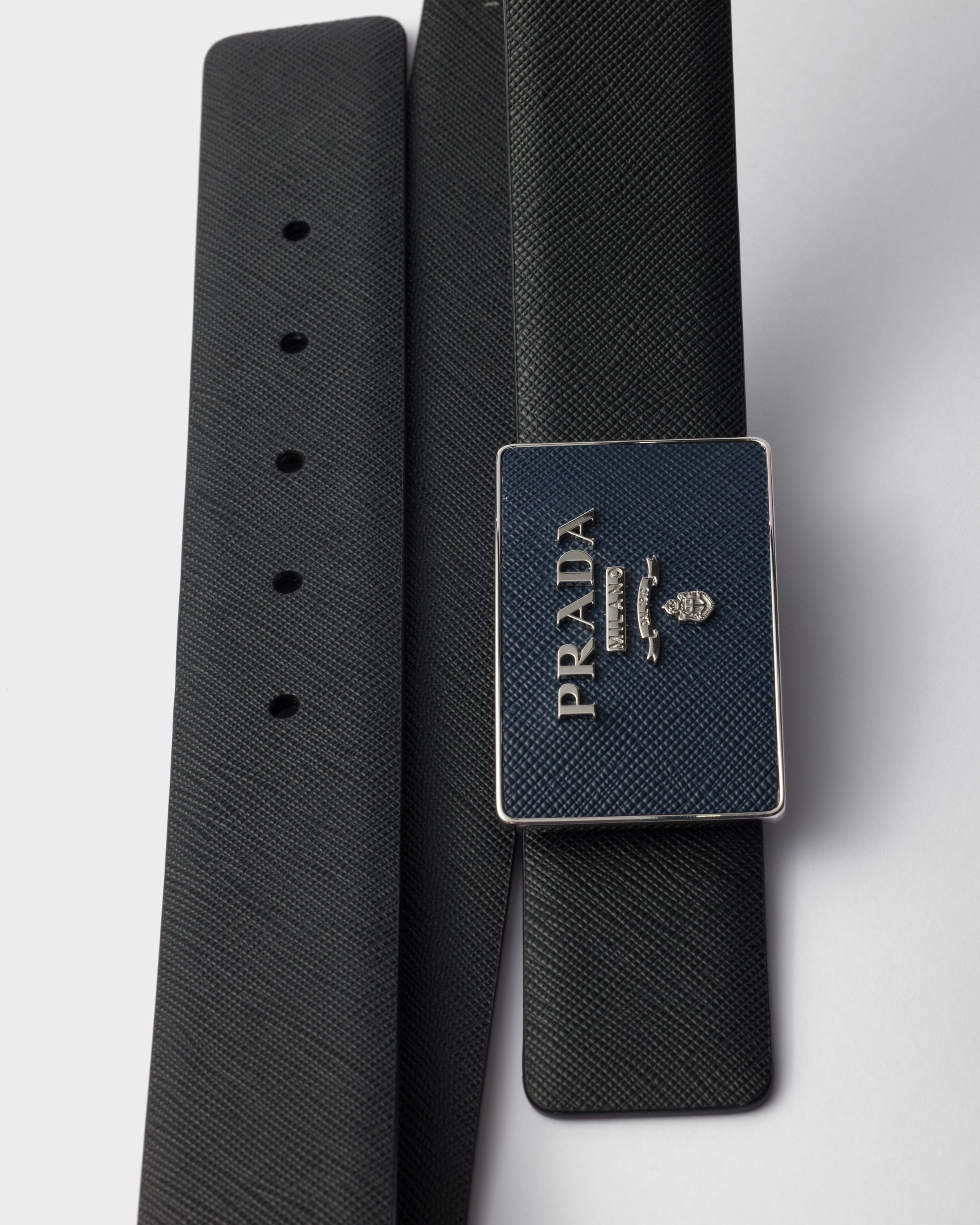Prada Metal Belt Buckle In Baltic Blue