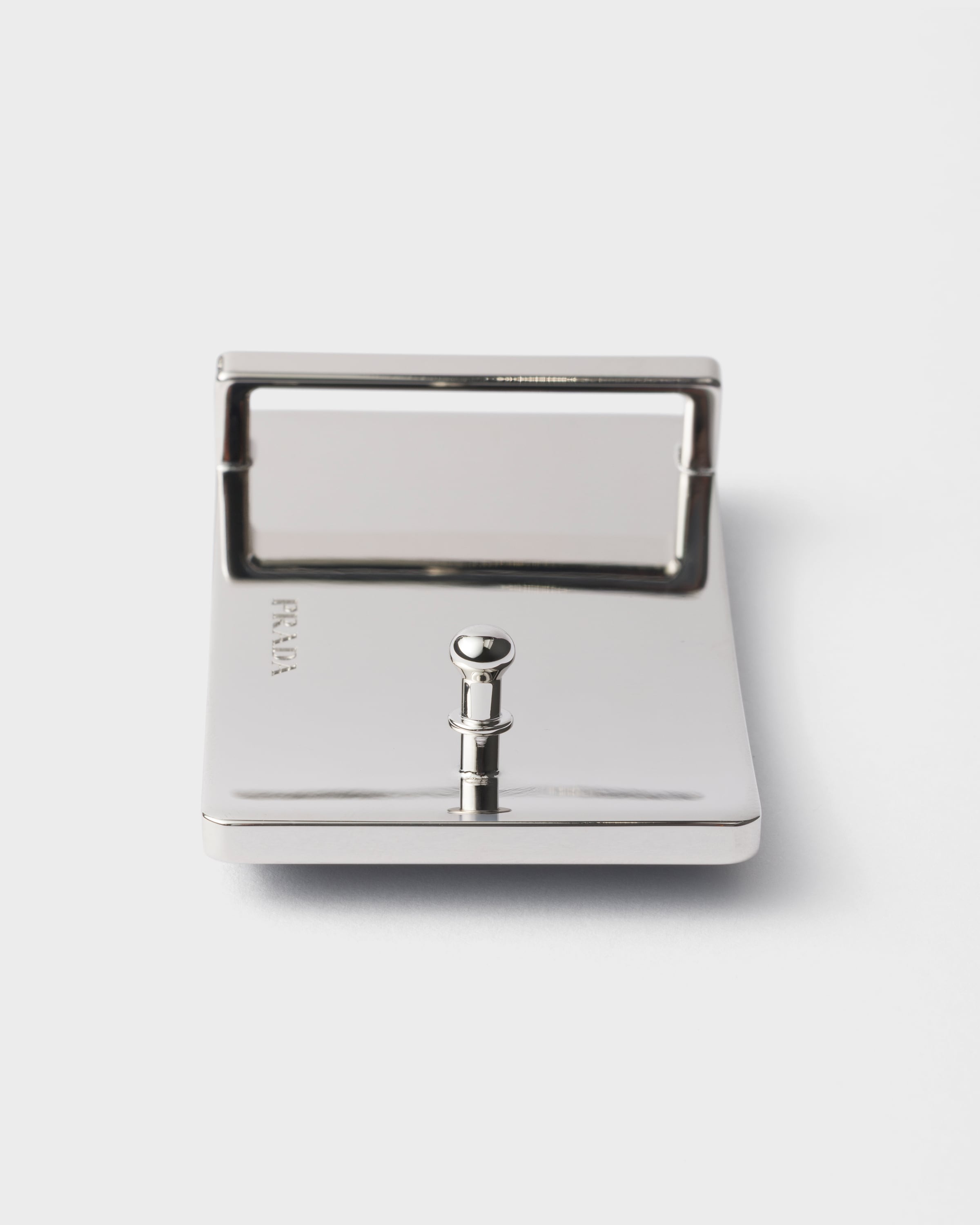 Prada Metal Belt Buckle In Anthracite Gray