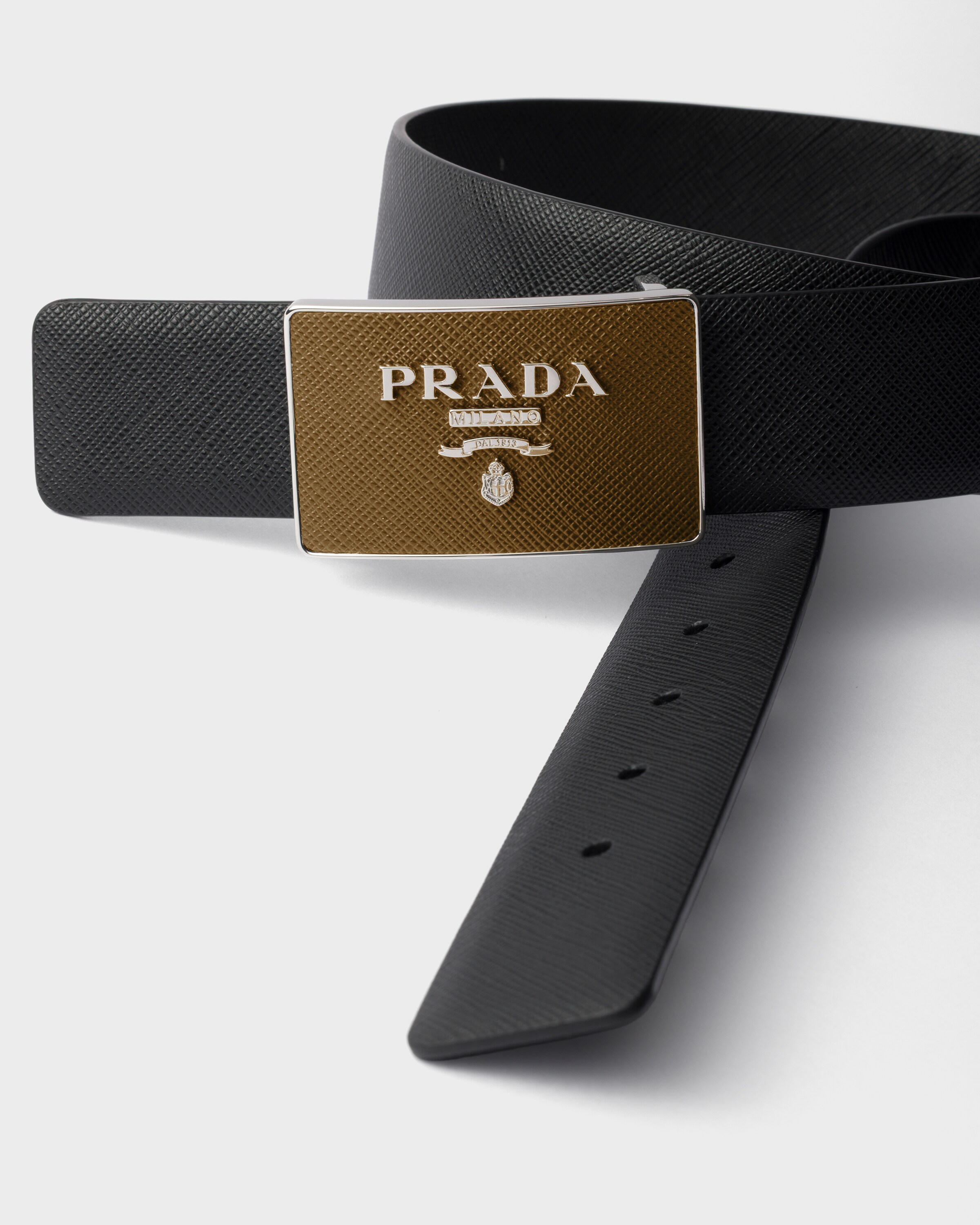 Prada Metal Belt Buckle In Caramel