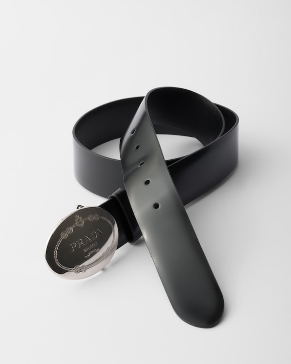 Brushed leather belt - Black Brushed leather belt - Black
