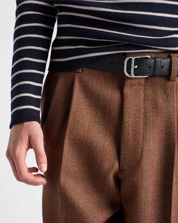 Ceinture en cuir Saffiano - Noir Ceinture en cuir Saffiano - Noir