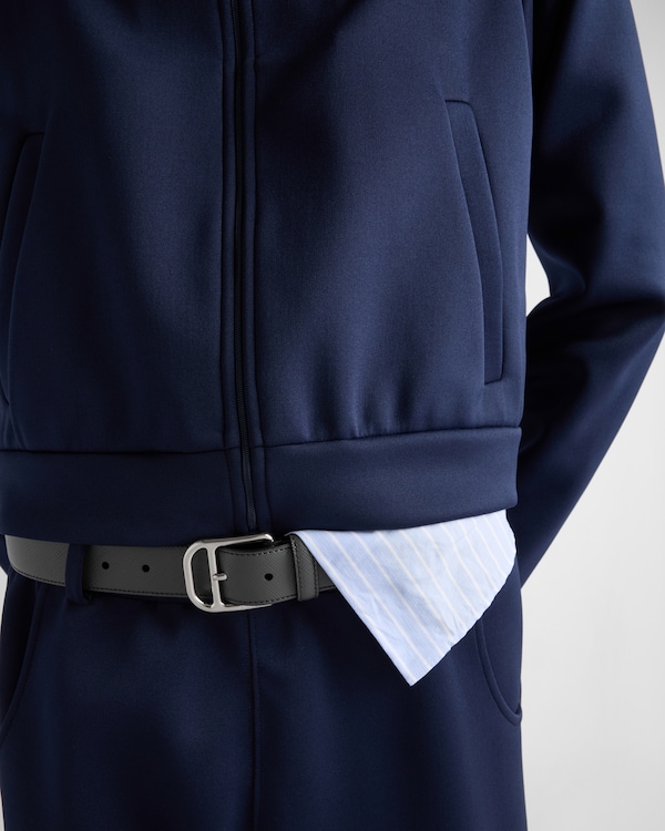 Saffiano leather belt - Anthracite Gray Saffiano leather belt - Anthracite Gray