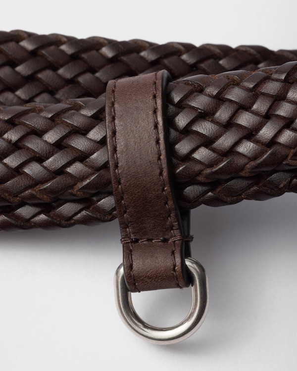 Cinturón estrecho de piel trenzada Cinturón estrecho de piel trenzada