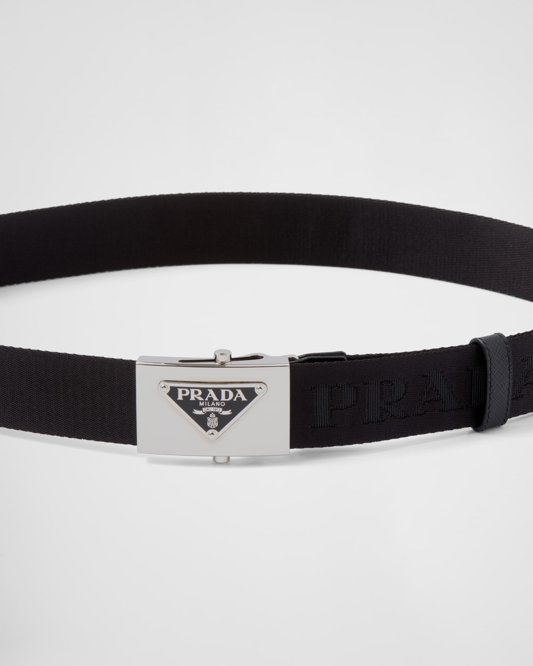 PRADA 25S BELT 25 MM IN BLACK SUEDE 542640