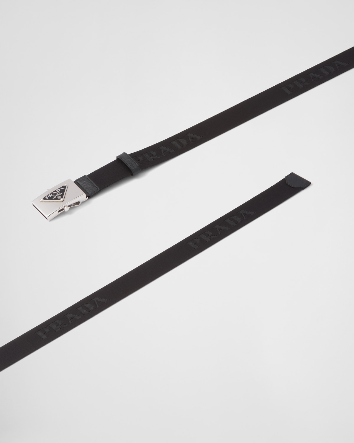 PRADA 25S BELT 25 MM IN BLACK SUEDE 542641