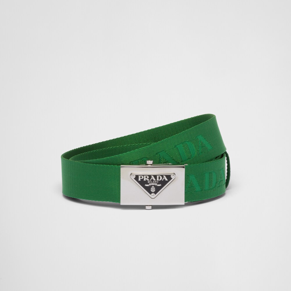 Green Woven nylon belt | Prada Green Woven nylon belt | Prada