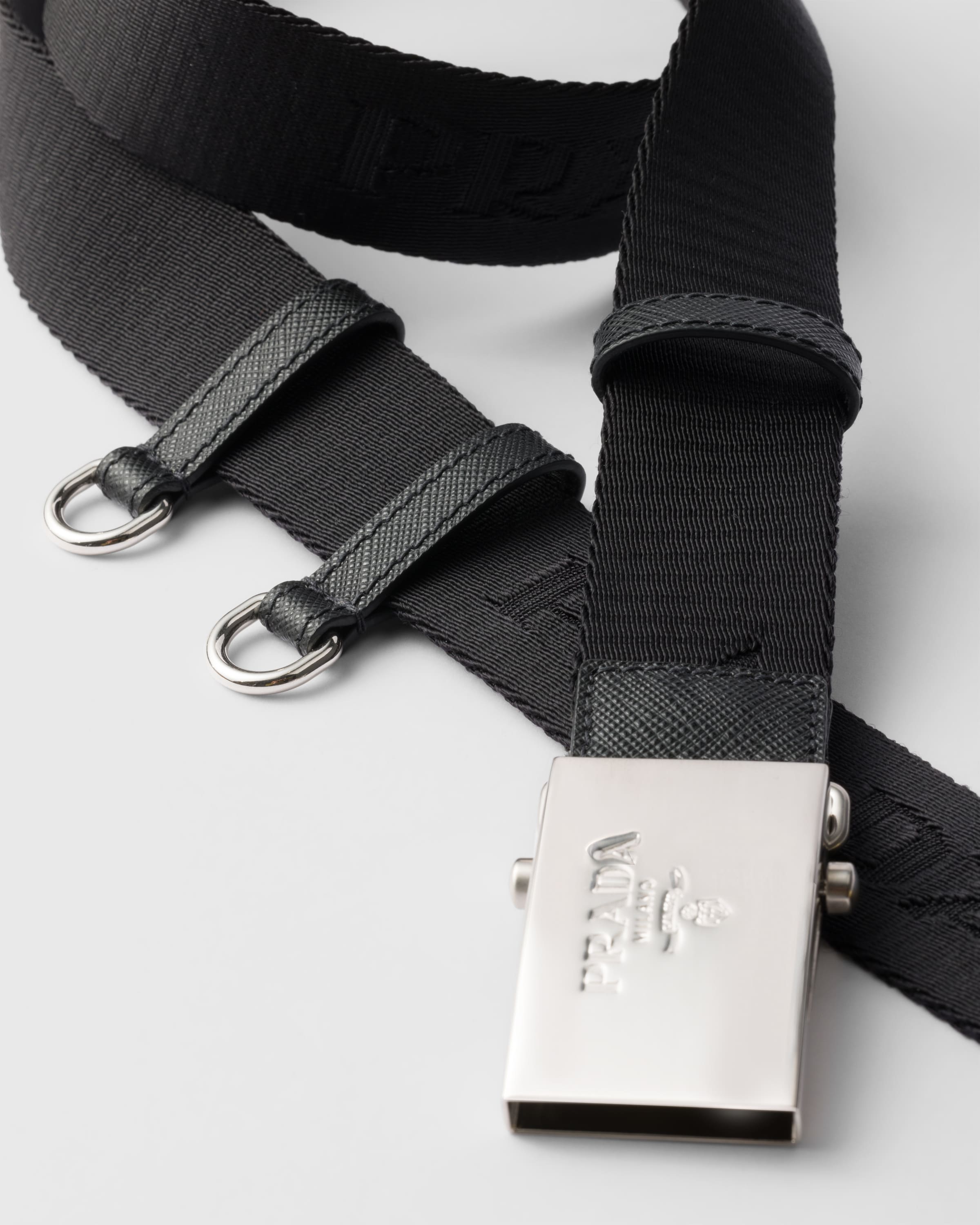 ブラック コットンテープ ベルト | PRADA