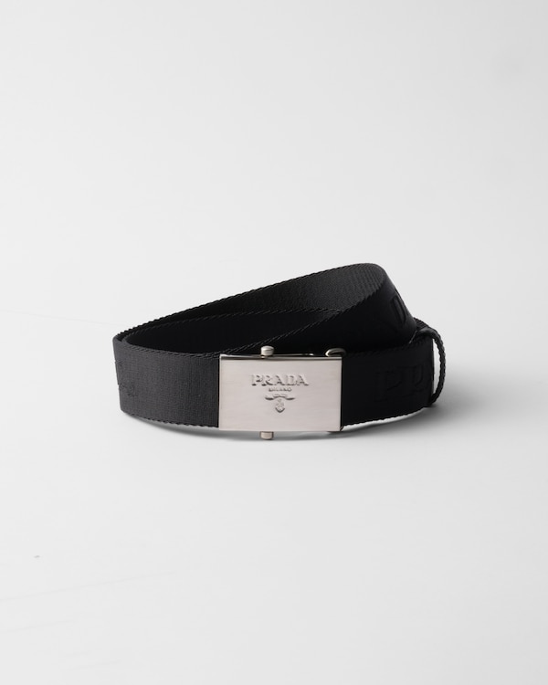 Bamboo Gray Leather belt | PRADA