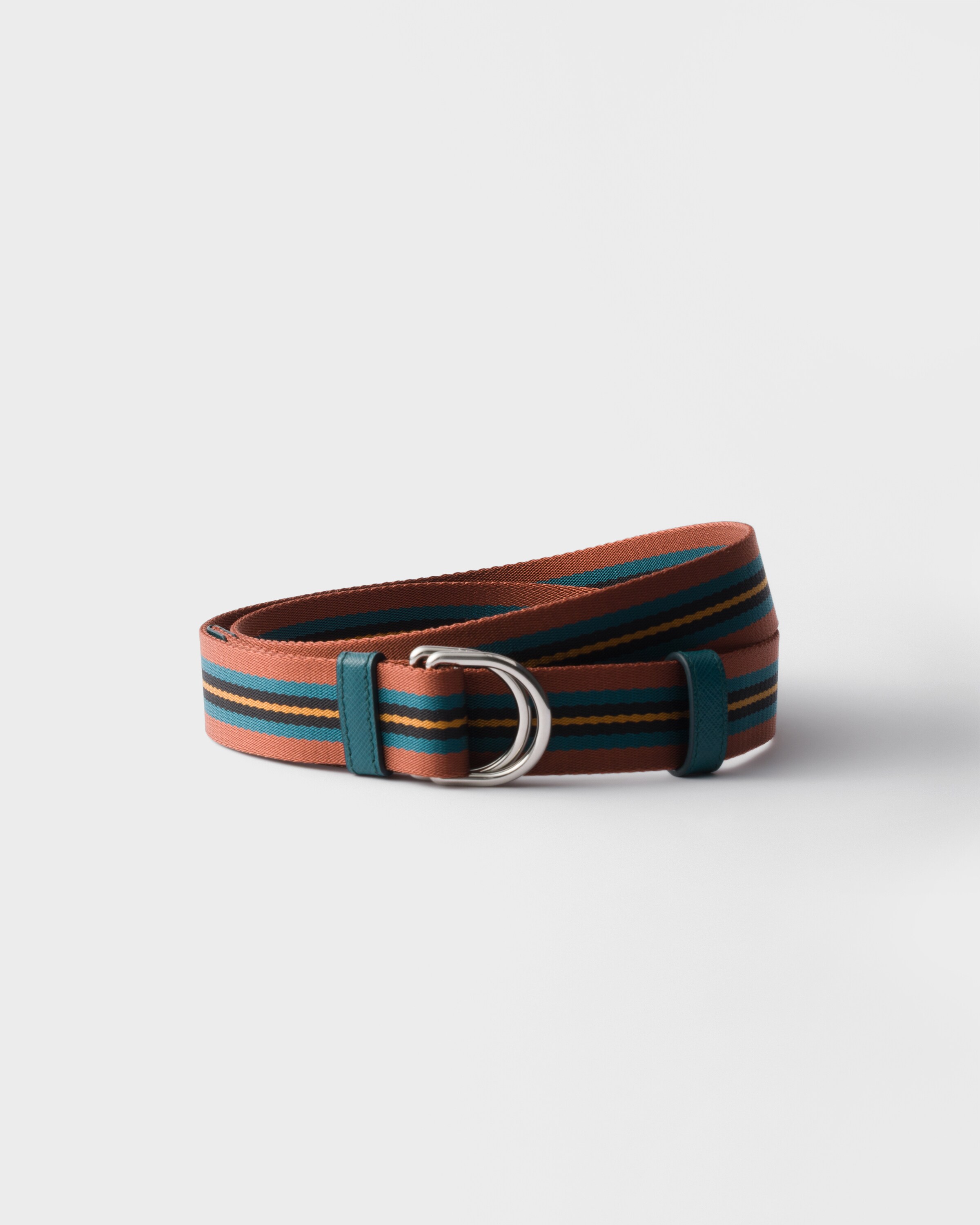 Prada Woven Nylon Belt, Man, Rust/black, Size 95