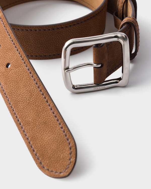 ヌバックレザーベルト - ココアブラウン ヌバックレザーベルト - ココアブラウン