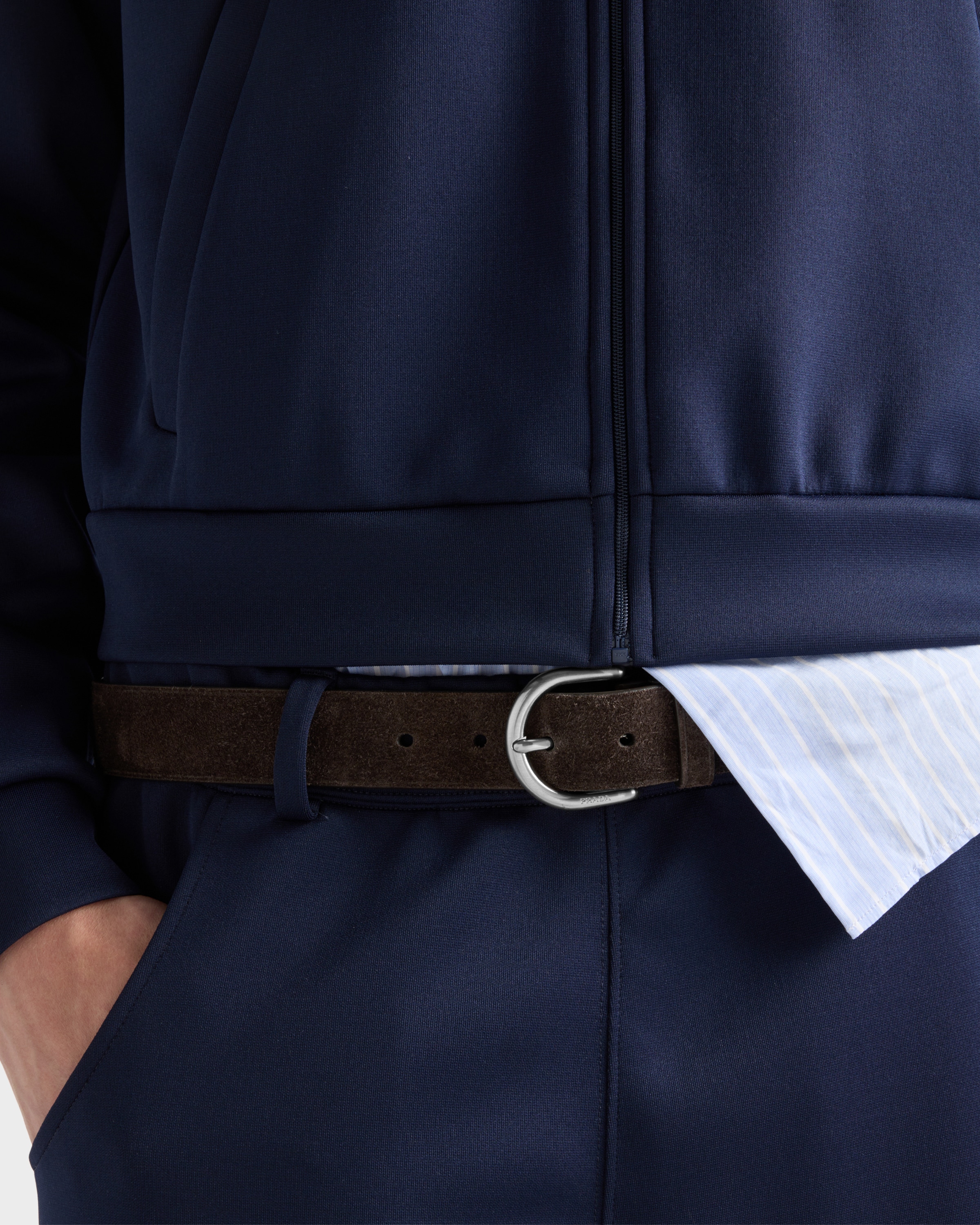 Prada Suede Belt In Brown