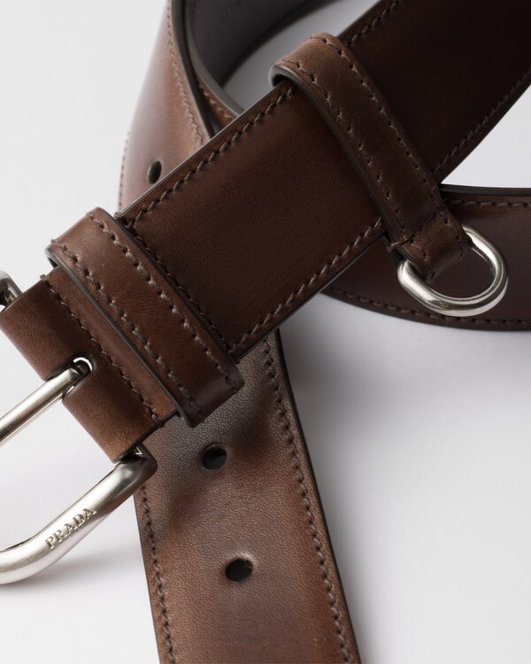 Ceinture en cuir vieilli - Ebène Ceinture en cuir vieilli - Ebène