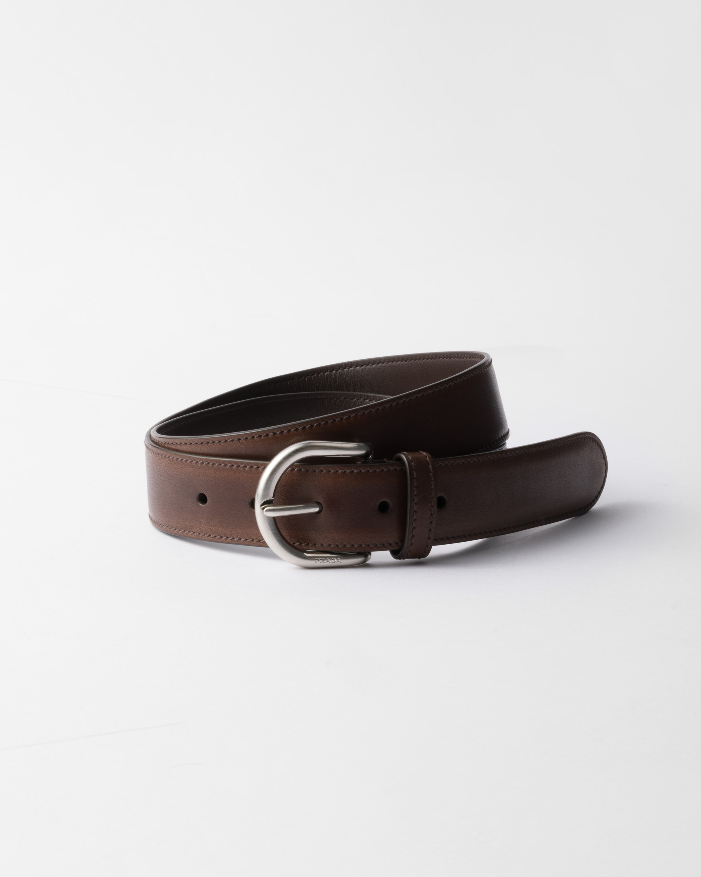 Prada Antiqued Leather Belt