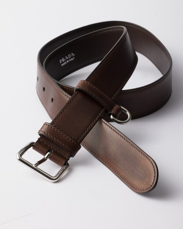 Antiqued leather belt - Ebony Antiqued leather belt - Ebony