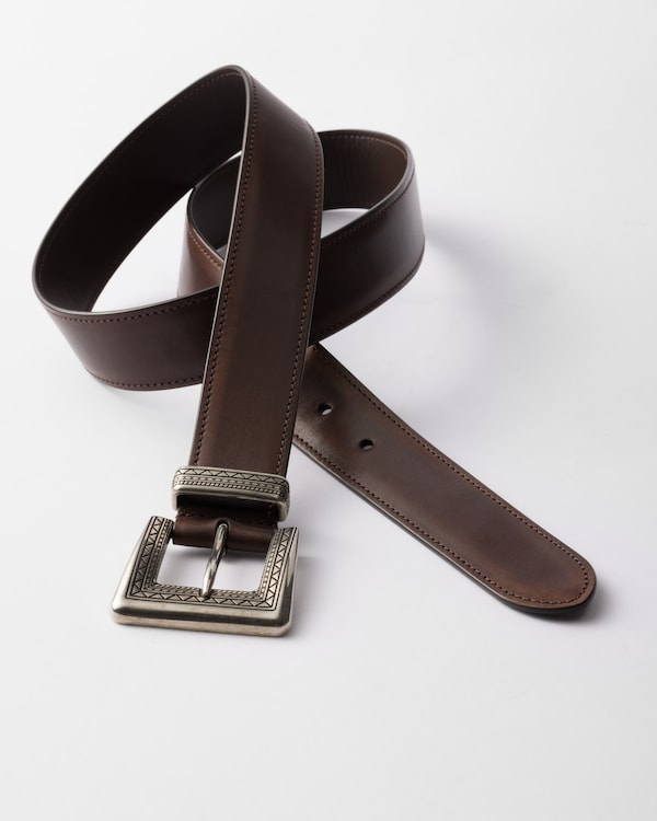Antiqued leather belt - Ebony Antiqued leather belt - Ebony