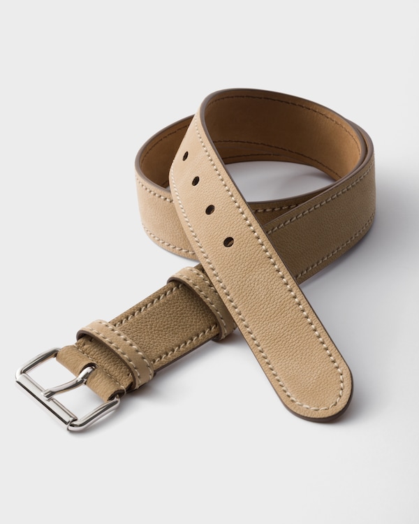 Nubuck leather belt - Desert Beige Nubuck leather belt - Desert Beige