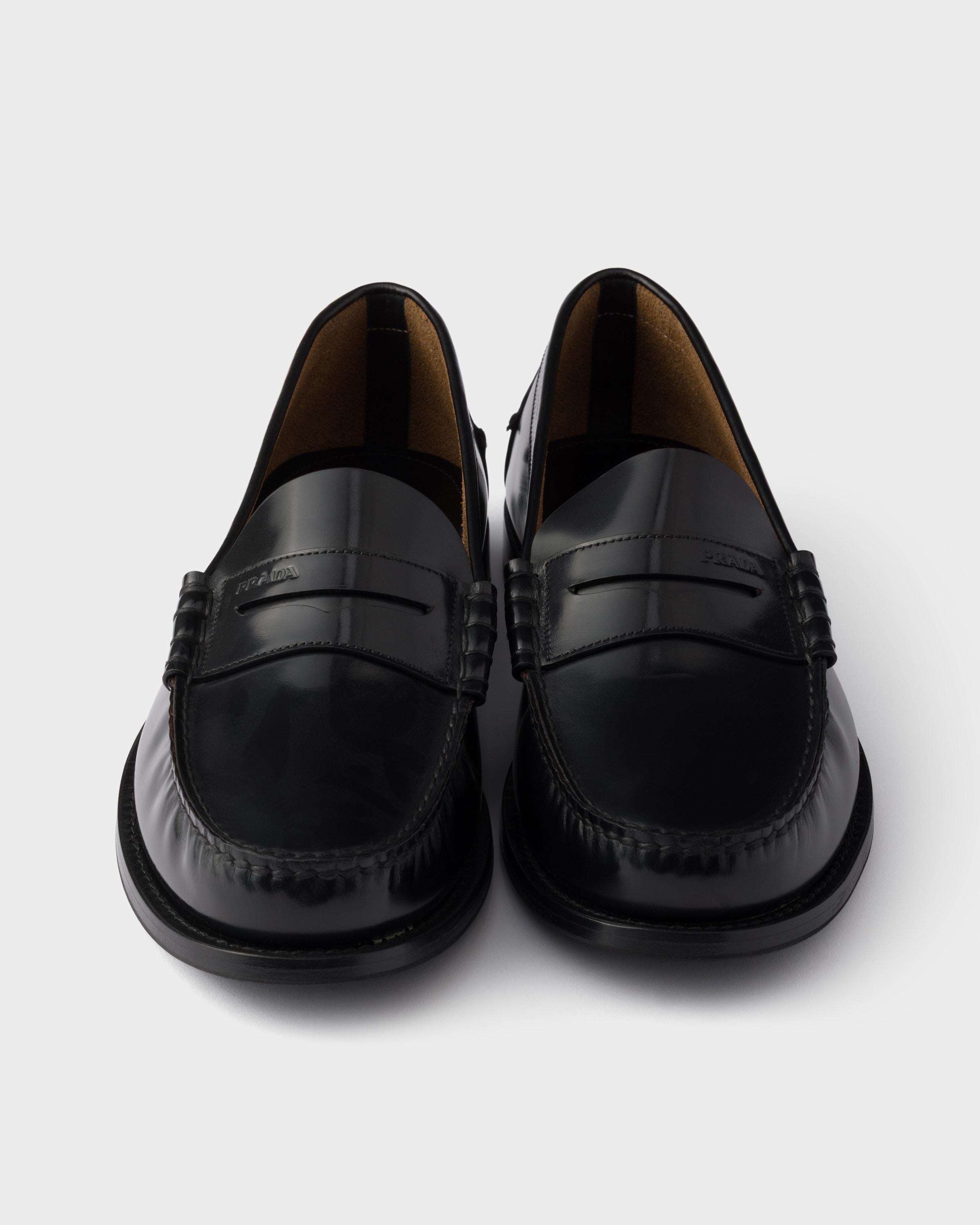 靴 Archive PRADA square toe loafers black Prada // Black Leather Penny Square Toe Loafer – VSP Consignment