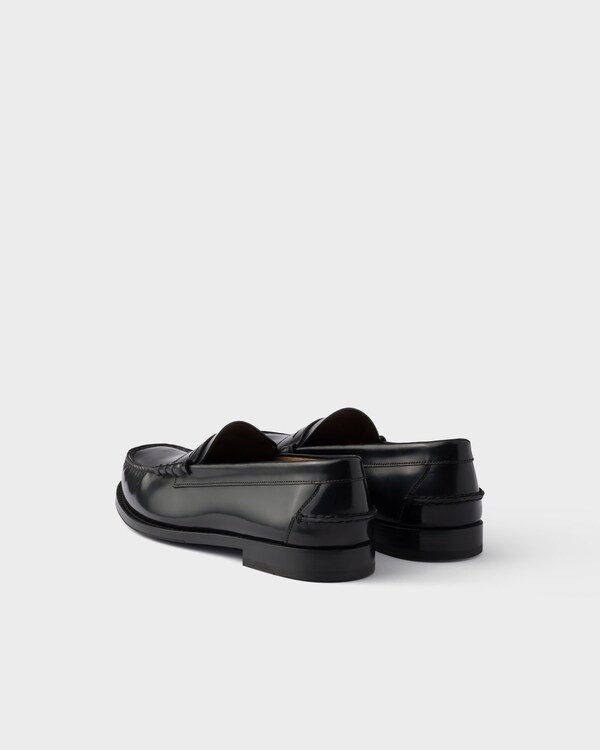 Brushed leather loafers - Black Brushed leather loafers - Black