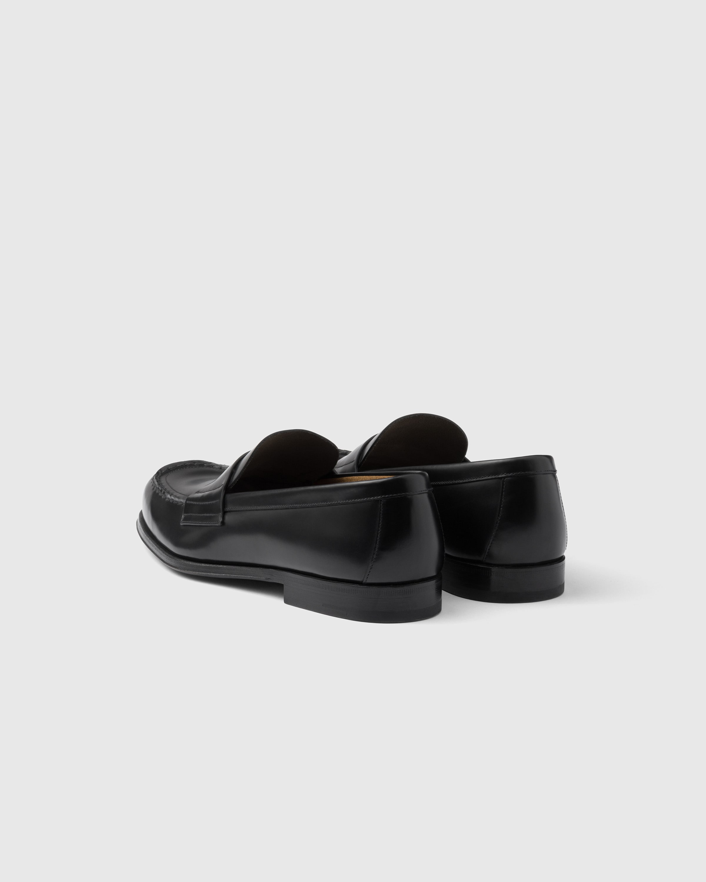 Prada brushed leather loafers sale