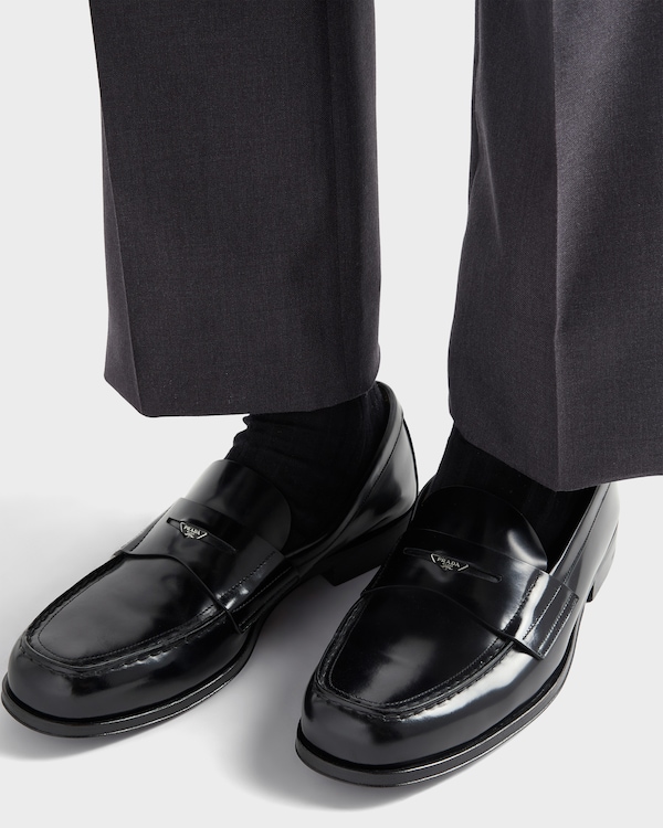 Brushed leather loafers - Black Brushed leather loafers - Black