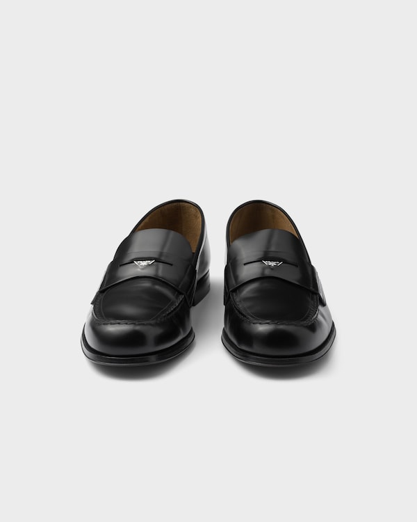 Brushed leather loafers - Black Brushed leather loafers - Black
