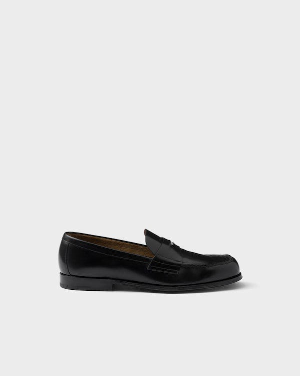 Brushed leather loafers - Black Brushed leather loafers - Black