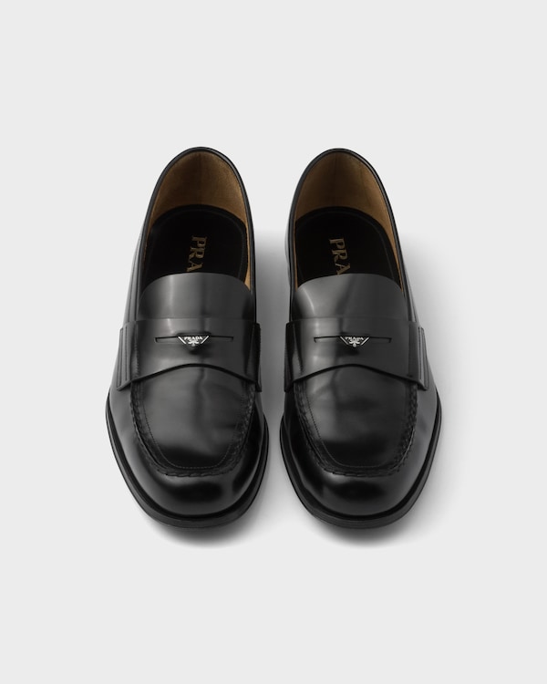 Brushed leather loafers - Black Brushed leather loafers - Black