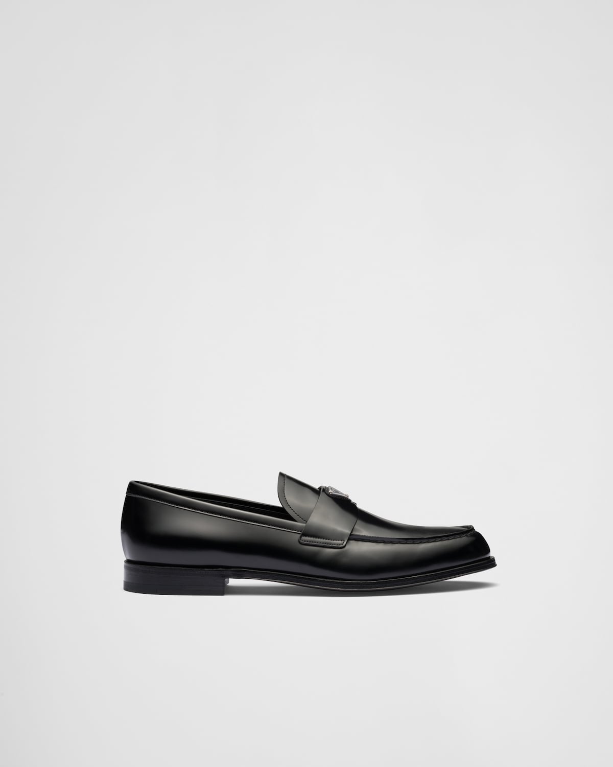 Prada Black Leather Slip-On Loafers